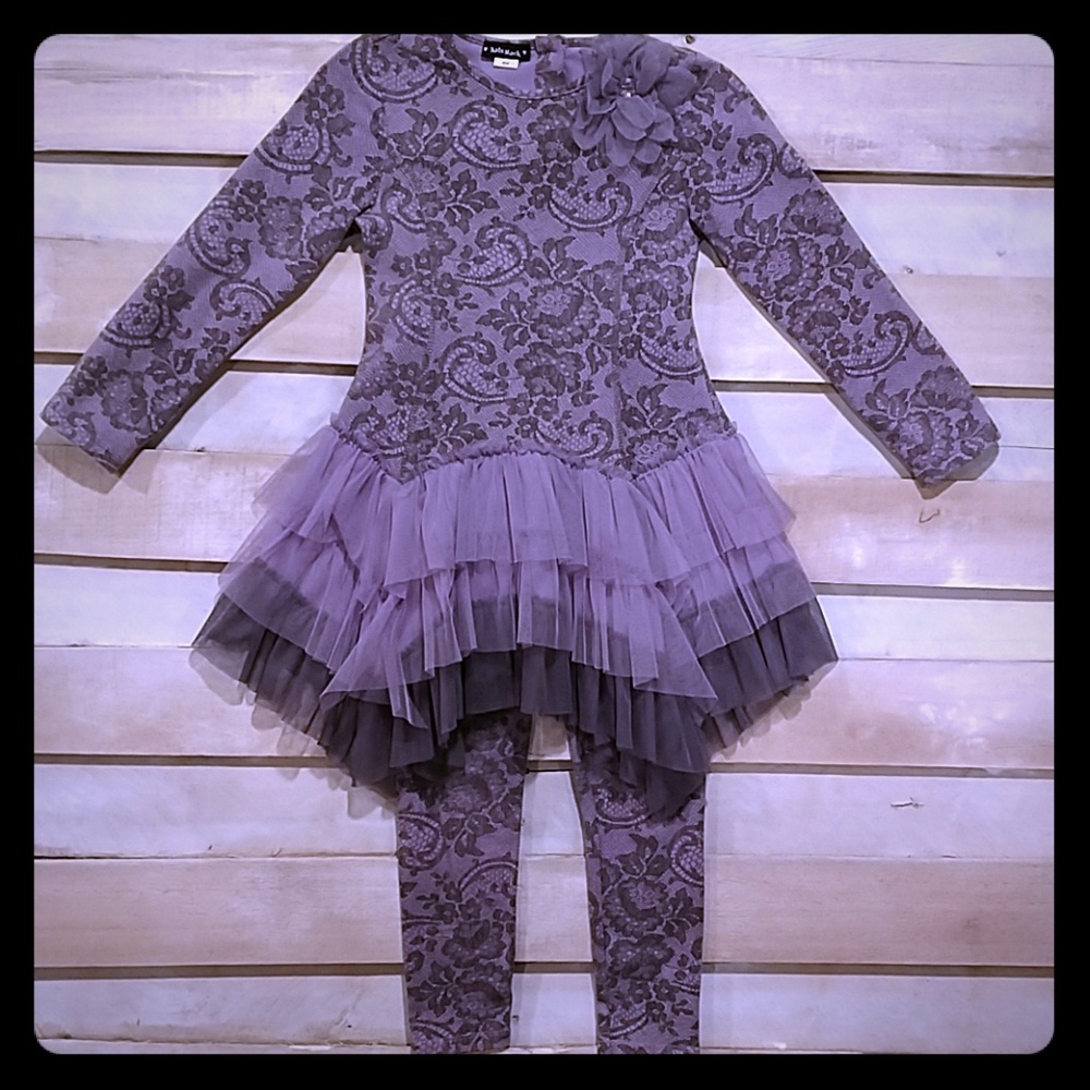 KATE MACK SZ 6X MAUVE AND GREY Paisley